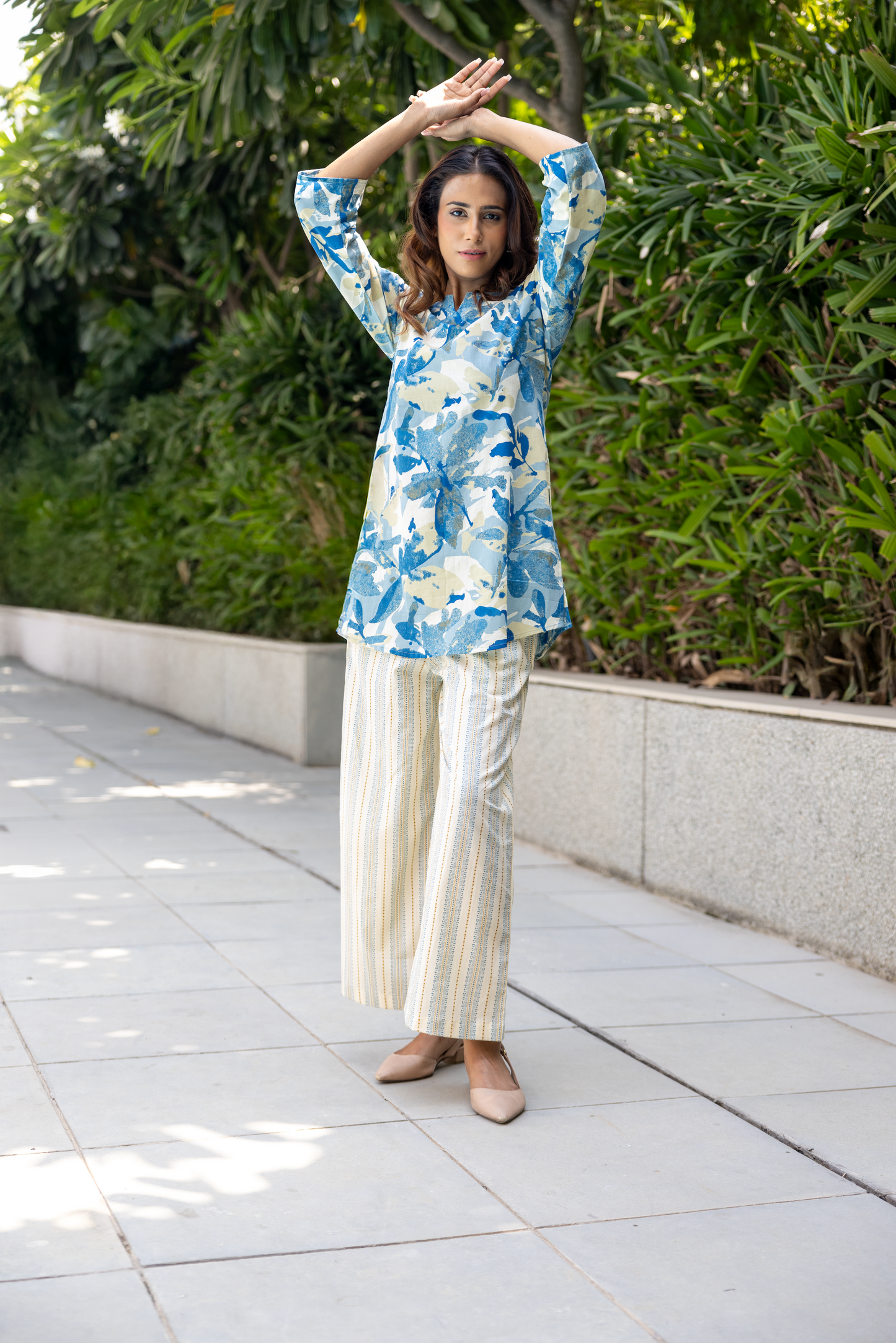 Azure Botanical Printed Kurta Set
