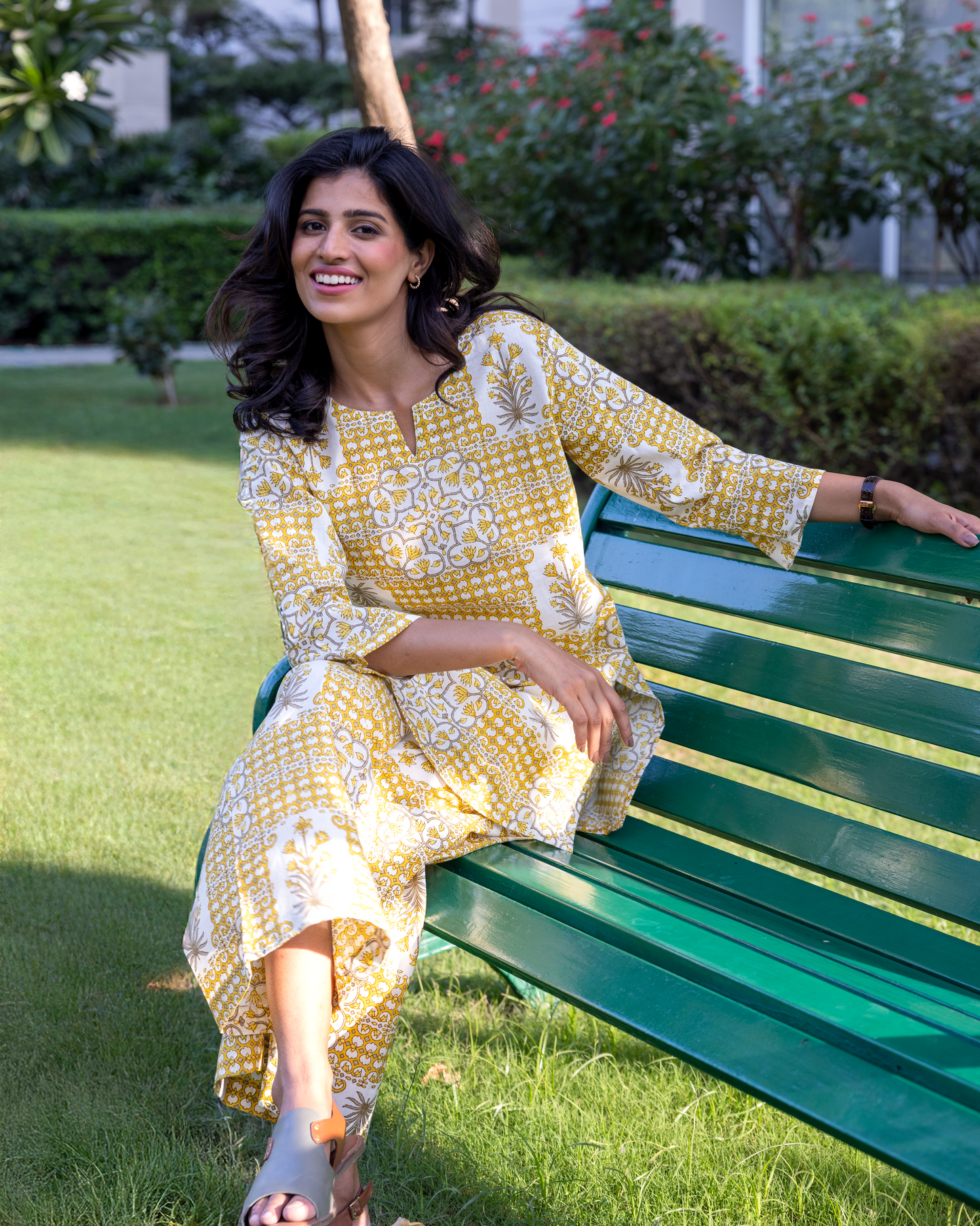 Sunlit Charm Yellow Cotton Co-ord-set